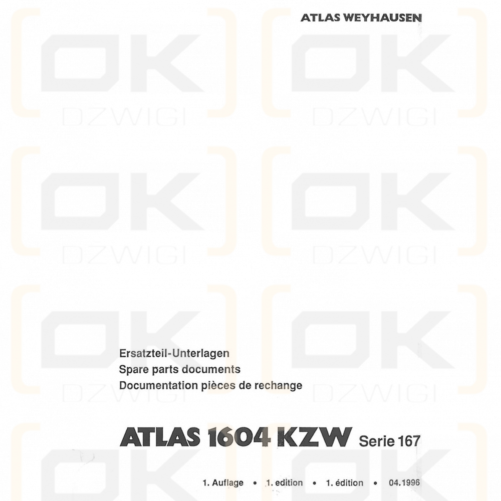 Parts catalog Atlas 1604 KZW